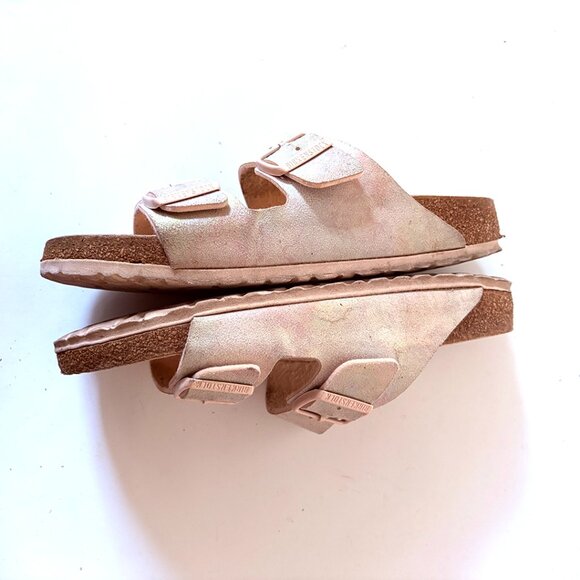 Birkenstock Arizona Iridescent Light Rose Sandals - Picture 2 of 5